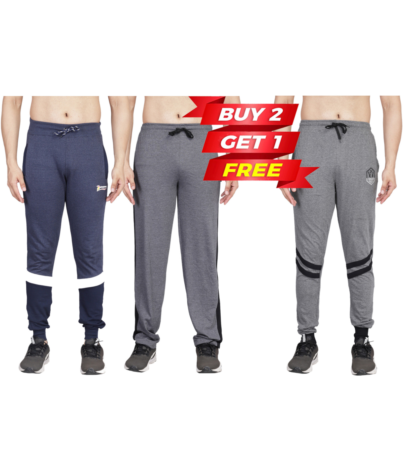 Mens Track Pant Buy 2 Get 1 Free Combo Offer