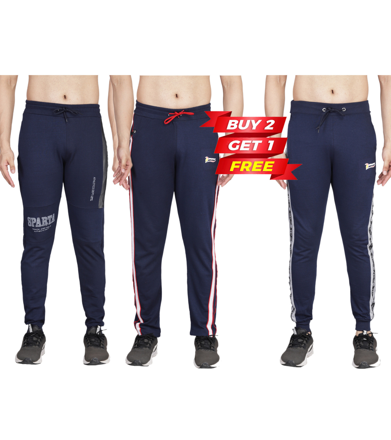 Mens Track Pant Buy 2 Get 1 Free Combo Offer