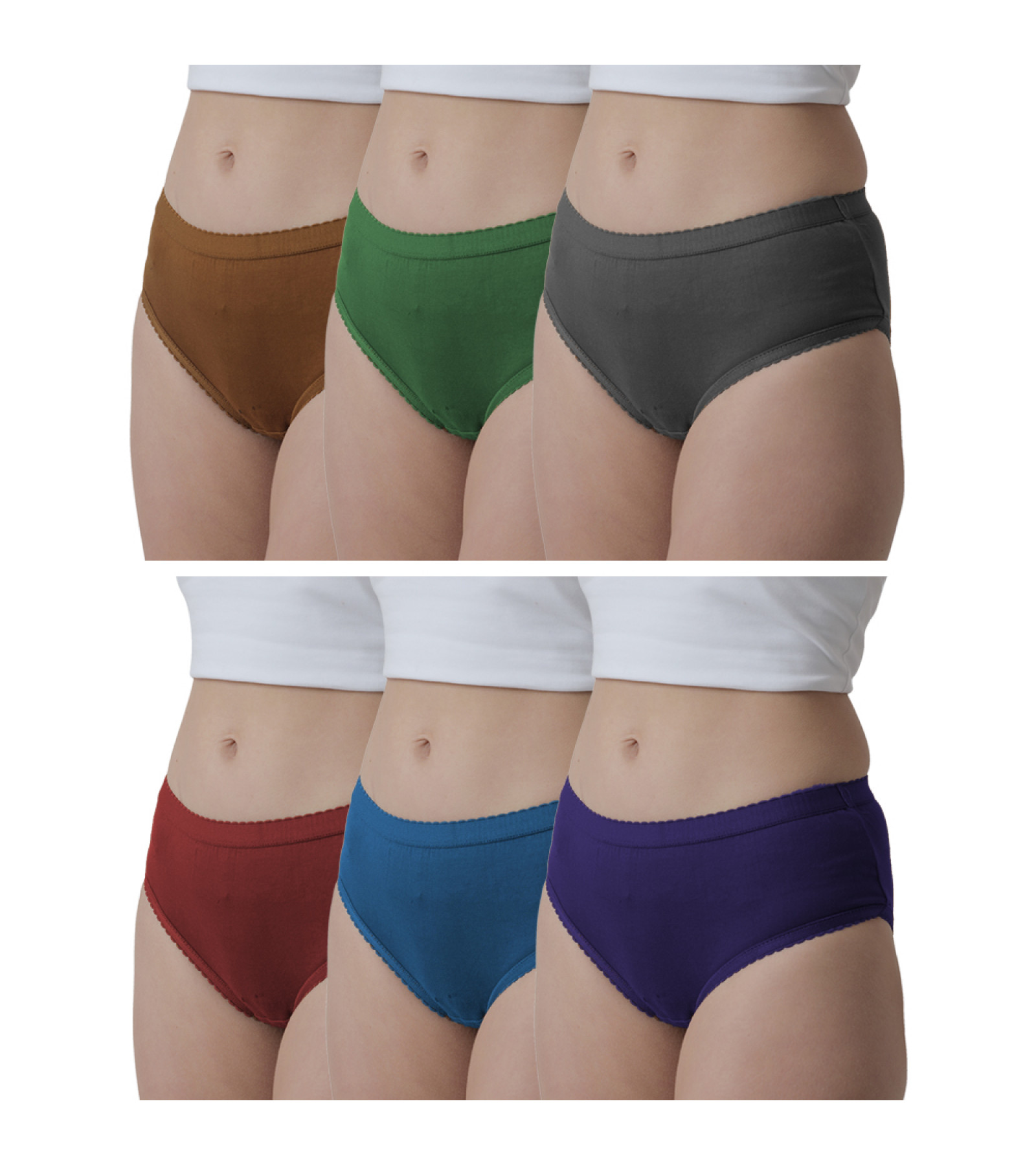 Vink Womens Plain Panty Combo Pack of 6 | Multicolor