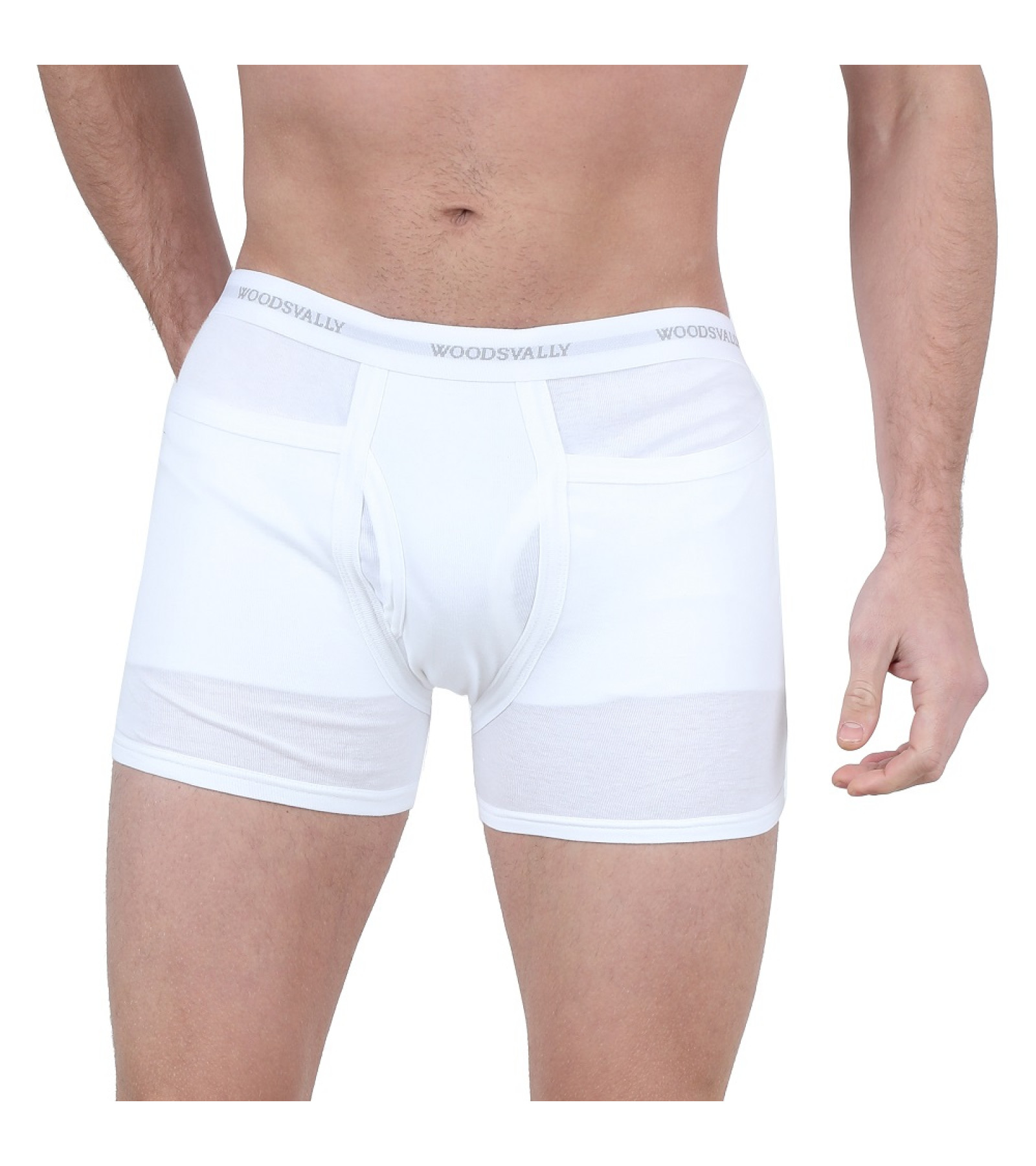 Men's Cotton Trunk White with Pockets