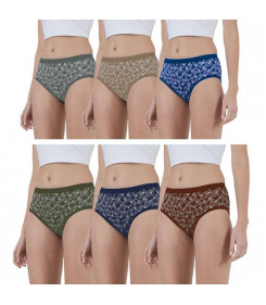 Lux Cozi Women's Cotton Hipster Panties (Pack of 6)